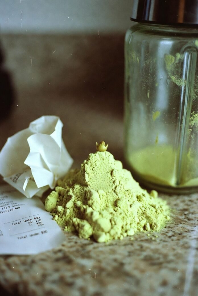 mountain next to a crumpled grocery receipt showing under $30 mountain next to a crumpled grocery receipt showing under $30