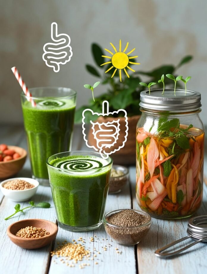 half-eaten bowl of overnight oats topped with fermented red cabbage half-eaten bowl of overnight oats topped with fermented red cabbage