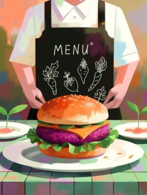 slightly crumpled paper menu covered in frantic slightly crumpled paper menu covered in frantic